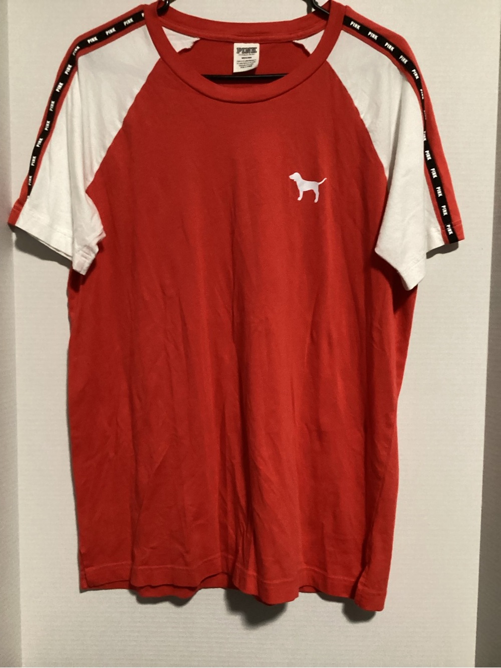 PINK Victoria's Secret Red Crewneck Tee. Size M.